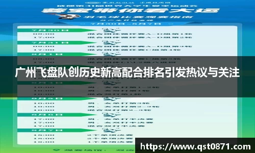 广州飞盘队创历史新高配合排名引发热议与关注